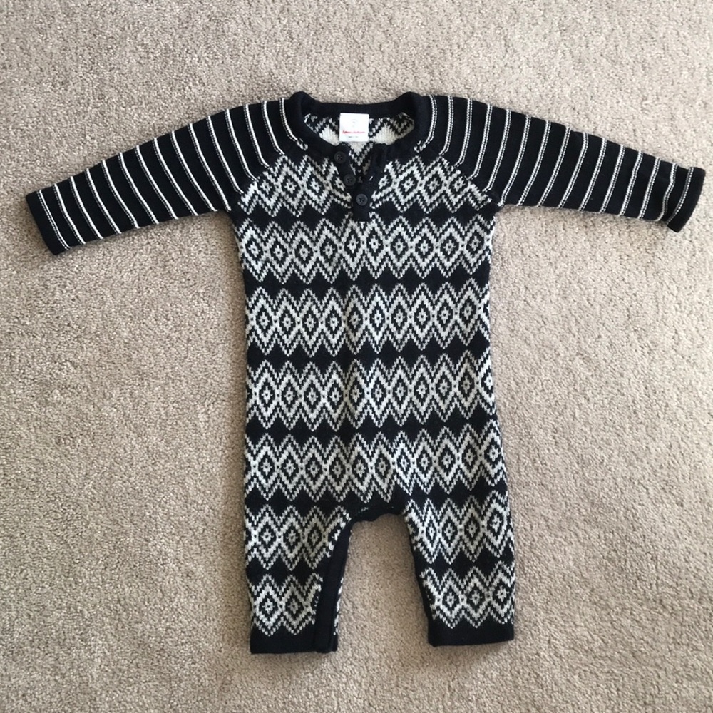 Hanna Andersson Sweater Romper (size 70/6-12m)